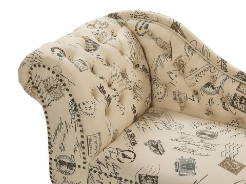 Szezlong lewostronny nadruk beżowy NIMES