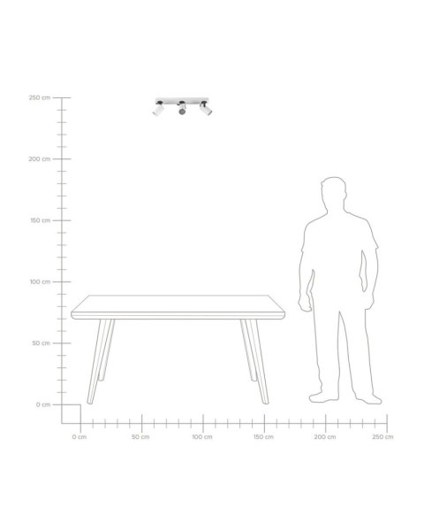 Lampa spot 3-punktowa KLIP Regulowana Metal Biały