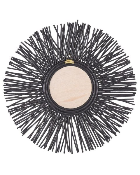 Lustro ścienne KALASIN 60 cm 60 cm Rattan Czarny