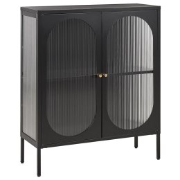 Szafka ze szklanymi drzwiami SARRE Metal 90 cm 35 cm Czarny Lumarko!