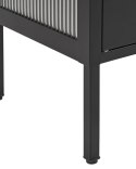 Szafka ze szklanymi drzwiami SARRE Metal 90 cm 35 cm Czarny Lumarko!
