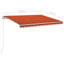 Ręcznie zwijana markiza z LED, 300x250 cm, pomarańczowo-brązowa Lumarko! Lumarko!