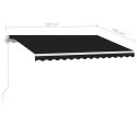  Ręcznie zwijana markiza z LED, 350 x 250 cm, antracytowa Lumarko! Lumarko!
