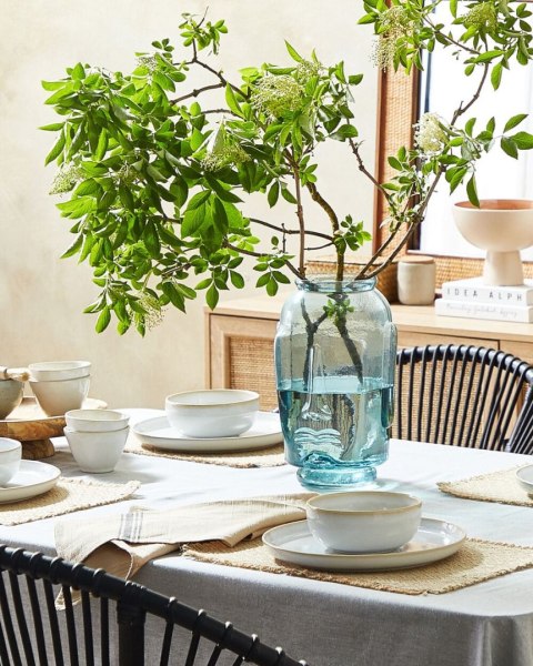 Wazon dekoracyjny SAMBAR Szkło 31 cm Niebieski