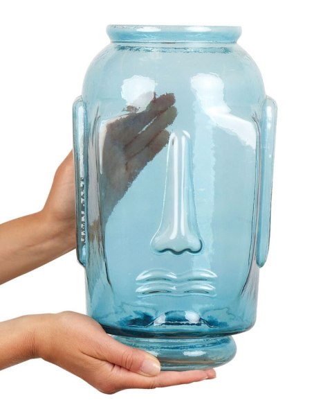 Wazon dekoracyjny SAMBAR Szkło 31 cm Niebieski