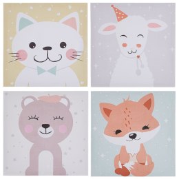 Zestaw 4 obrazów na płótnie BOMBI Motyw dziecięcy 30 x 30 cm Kolorowy Lumarko!