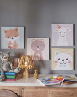 Zestaw 4 obrazów na płótnie BOMBI Motyw dziecięcy 30 x 30 cm Kolorowy Lumarko!