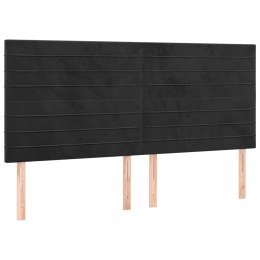 Zagłówki do łóżka, 4 szt., czarny, 80x5x78/88 cm, aksamit Lumarko! Lumarko!