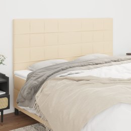 Zagłówki do łóżka, 4 szt., kremowe, 80x5x78/88 cm, tkanina Lumarko! Lumarko!