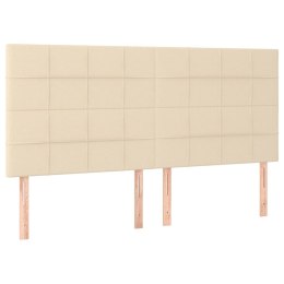 Zagłówki do łóżka, 4 szt., kremowe, 80x5x78/88 cm, tkanina Lumarko! Lumarko!