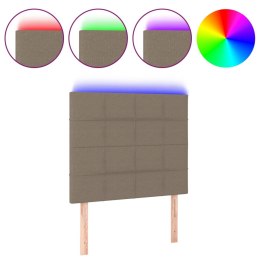 Zagłówek do łóżka z LED, taupe, 80x5x118/128 cm, tkanina Lumarko! Lumarko!