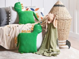 2 bawełniane poduszki dla dzieci dinozaur 45 x 45 cm zielone DINOS Lumarko!