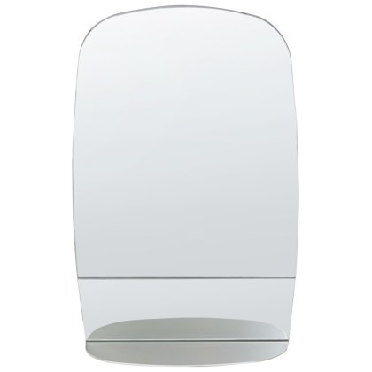 Lustro ścienne z półką BRANNAY 40 cm 60 cm Metal Srebrny