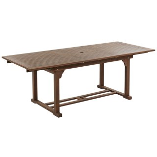 Rozkładany stół ogrodowy drewno akacjowe 160/220 x 90 cm ciemny AMANTEA