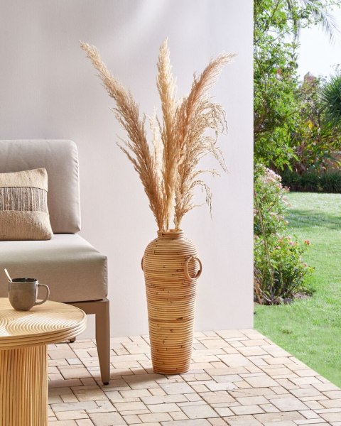 Wazon dekoracyjny ELATIA Rattan 50 cm Naturalny