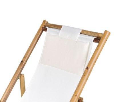 Zestaw 2 leżaków ogrodowych bambusowy jasne drewno z białym ATRANI