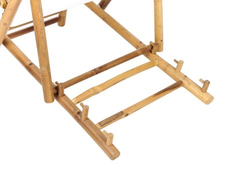 Zestaw 2 leżaków ogrodowych bambusowy jasne drewno z białym ATRANI