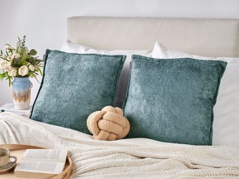 Zestaw 2 poduszek dekoracyjnych VERPIS Bawełna 50 x 50 cm Niebieski Jednolity