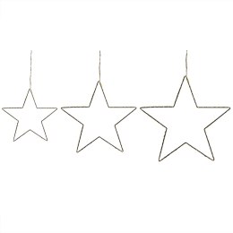 Zestaw 3 dekoracji ściennych Gwiazda KUNNARI Metal Srebrny 50/40/30 cm Lumarko!