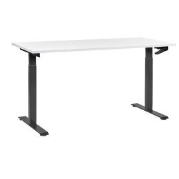 Biurko regulowane manualnie 160 x 72 cm biało-czarne DESTINES Lumarko!