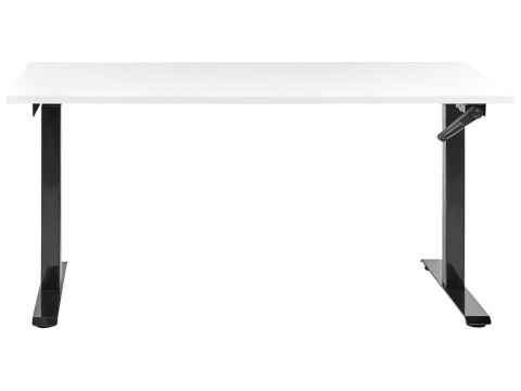 Biurko regulowane manualnie 160 x 72 cm biało-czarne DESTINES
