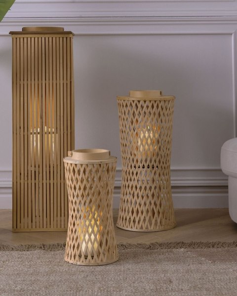 Lampion MACTAN Drewno 38 cm Naturalny