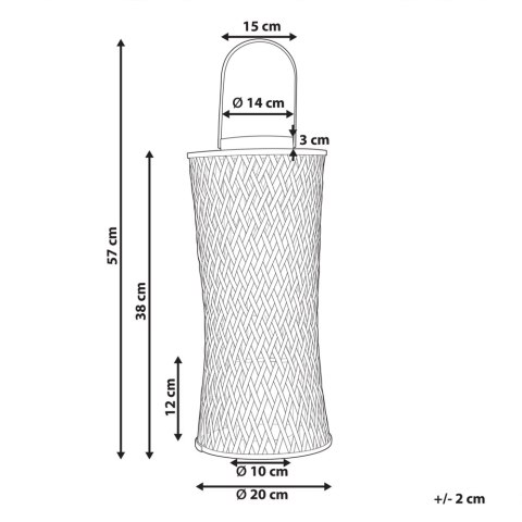 Lampion MACTAN Drewno 38 cm Naturalny