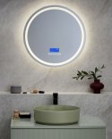 Lustro łazienkowe LED BROGNON 60 cm 60 cm Wbudowany głośnik Bluetooth Srebrny Lumarko!