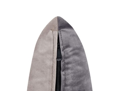 Szezlong welurowy prawostronny beżowo-szary GONESSE