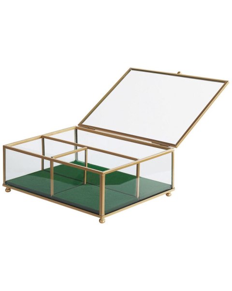 Szkatułka na biżuterię szklana złota SAINTES