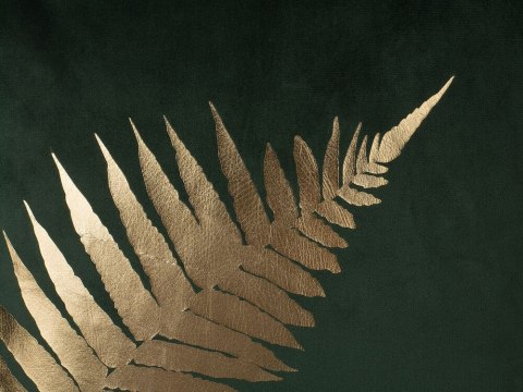 Zestaw 2 poduszek dekoracyjnych FERN Welur 45 x 45 cm Ciemnozielony Wzór roślinny