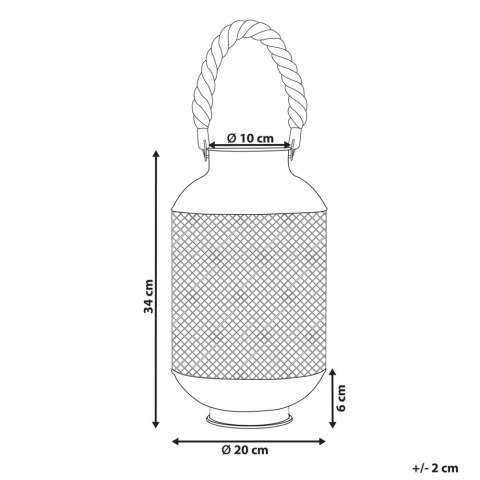 Lampion CORON Metal 34 cm Czarny