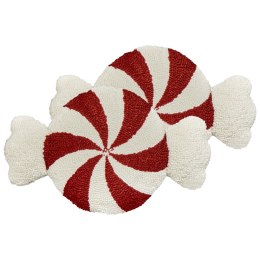 Zestaw 2 poduszek dekoracyjnych SPIRAL CANDY Boucle 35 x 58 cm Biały Wzór świąteczny Lumarko!