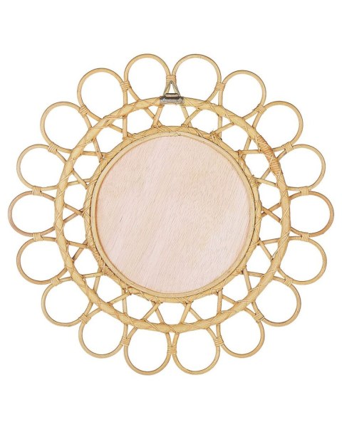 Lustro ścienne BABAI 60 cm 60 cm Rattan Naturalny