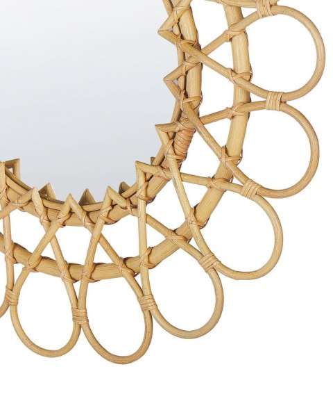 Lustro ścienne BABAI 60 cm 60 cm Rattan Naturalny