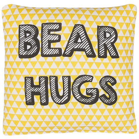 Bawełniana poduszka dla dzieci z nadrukiem 40 x 40 cm żółta RADZKOT