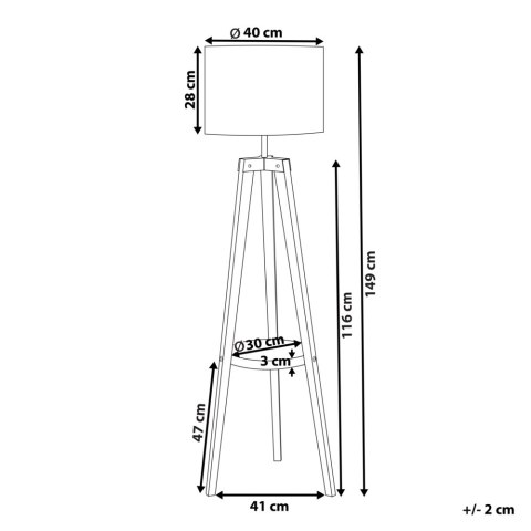 Lampa podłogowa BLUFF Drewno Biały