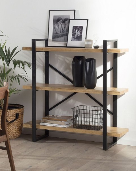 Regał 3 półki TIMBER 111 cm Jasnobrązowy