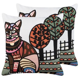 Zestaw 2 poduszek dekoracyjnych MEHSANA Bawełna 50 x 50 cm Kolorowy Wzór zwierzęcy Lumarko!