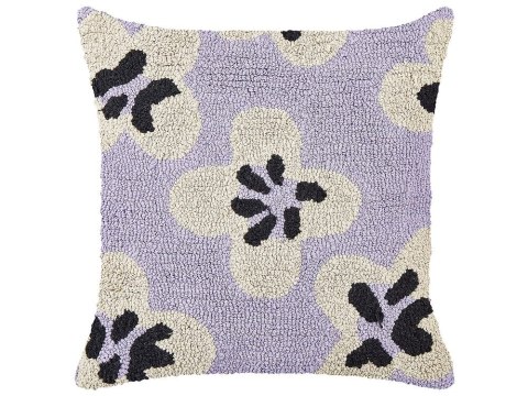 2 poduszki bawełniane dekoracyjne dla dzieci w kwiaty 45 x 45 cm fioletowe SOAPWORT