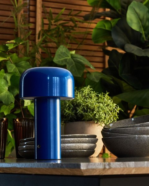 Bezprzewodowa lampa stołowa LED BESOS Ze ściemniaczem Metal Niebieski