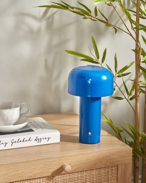 Bezprzewodowa lampa stołowa LED BESOS Ze ściemniaczem Metal Niebieski