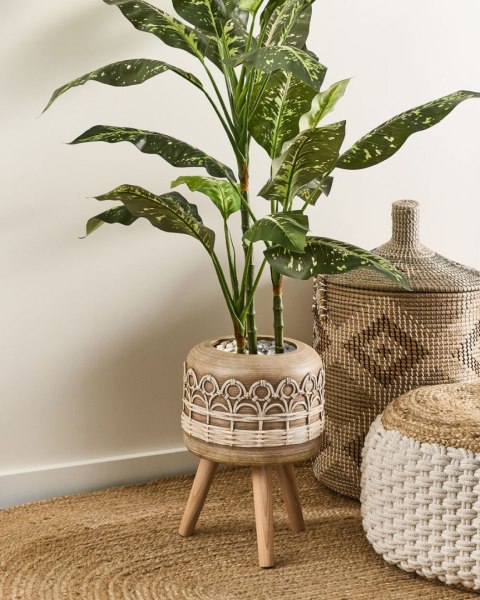 Doniczka na nóżkach CYRTOMIUM Ceramika 27 cm Jasnobrązowy