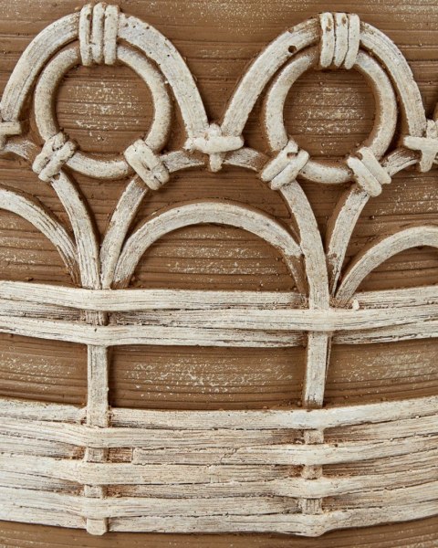 Doniczka na nóżkach CYRTOMIUM Ceramika 27 cm Jasnobrązowy