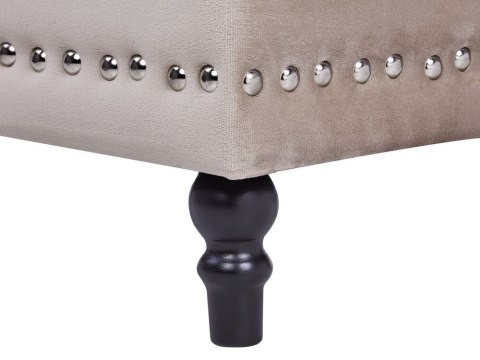 Puf ze schowkiem welurowy 37 x 37 x 40 cm beżowy LORETTO