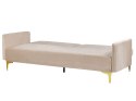 Sofa rozkładana welurowa beżowa LUCAN Lumarko!