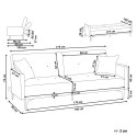 Sofa rozkładana welurowa beżowa LUCAN Lumarko!