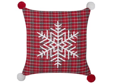 Zestaw 2 poduszek dekoracyjnych LONICERA 45 x 45 cm Czerwony Wzór świąteczny