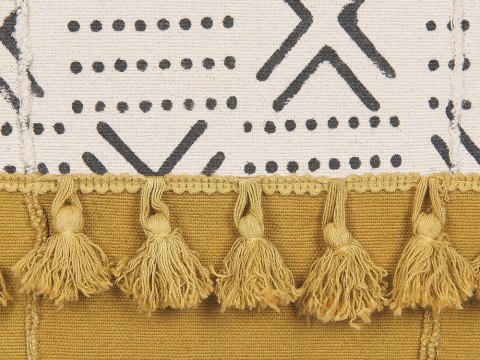 Zestaw 2 poduszek dekoracyjnych WOODI Bawełna 45 x 45 cm Żółty Biały Wzór geometryczny