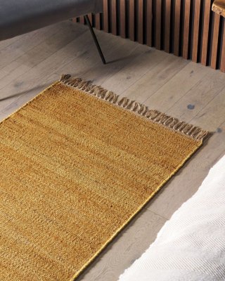 Dywan z juty 80 x 150 cm musztardowy LUNIA